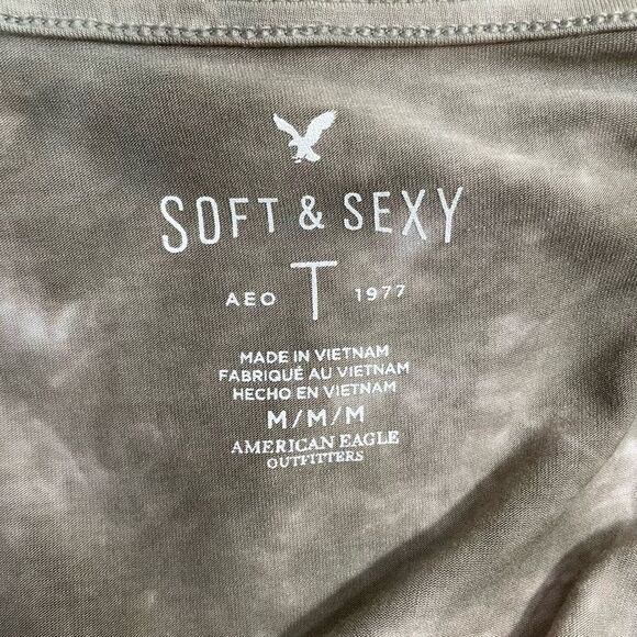 American Eagle Women's Soft & Sexy Plush Cold Shoulder Long Sleeve Shirt Size M - Picture 4 of 5